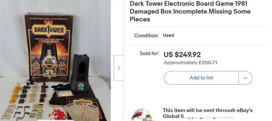 Dark tower used damaged incomplete board game