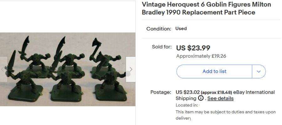 Hero quest board game replacement parts