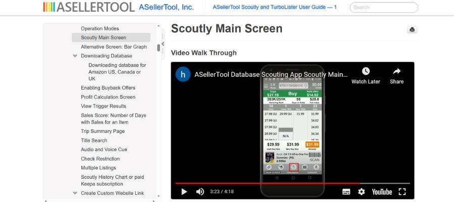 Scoutly app main screen